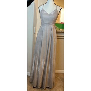 Crystal Doll Juniors Gold Sprakle A-Line Evening Gown Size 5 NEW